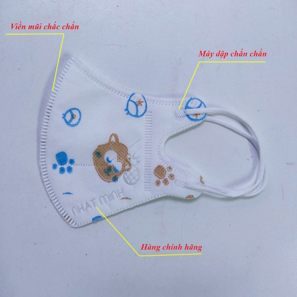 [Combo 5 hộp] Khẩu trang 5d cho bé Taki và Nhật Minh mask chính hãng (bé từ 1-10 tuổi), 3 lớp kháng khuẩn đạt tiêu chuẩn