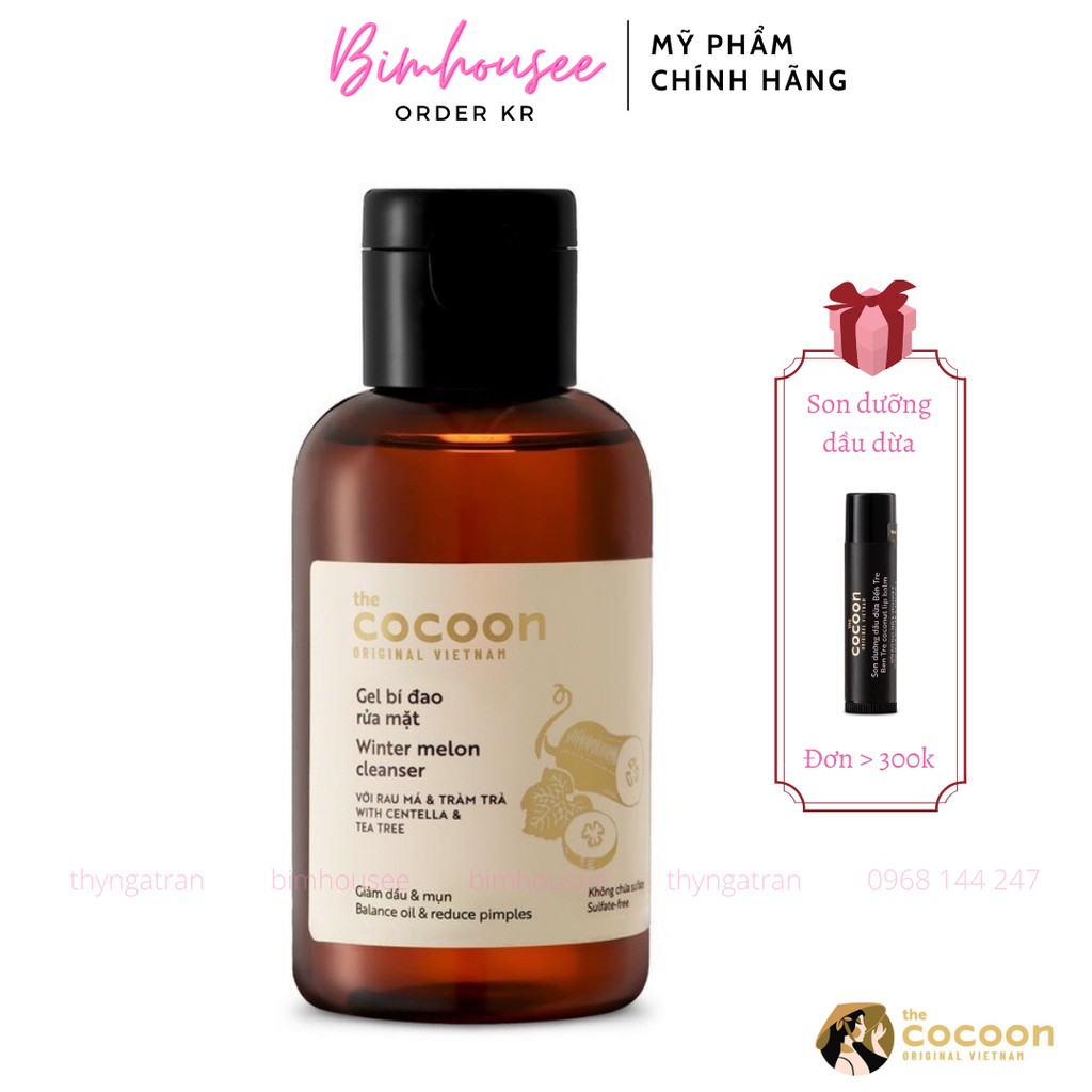 Gel bí đao rửa mặt Cocoon Winter melon cleanser - Sữa rửa mặt Bí Đao COCOON