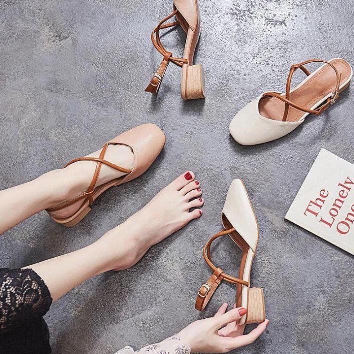 Sandal nữ, sandal tiêu thư đế cao quai chéo - B1 | BigBuy360 - bigbuy360.vn