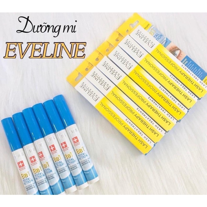 Dưỡng dài mi, giảm gẫy rụng mi Eveline 8in1 Nga- chính hãng Eveline
