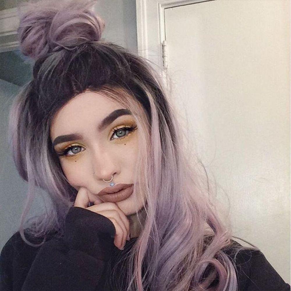 Tóc Giả Xoăn Lớn Bằng Sợi Tổng Hợp Màu Sắc Gradient Chịu Nhiệt Độ Cao Hóa Trang Halloween