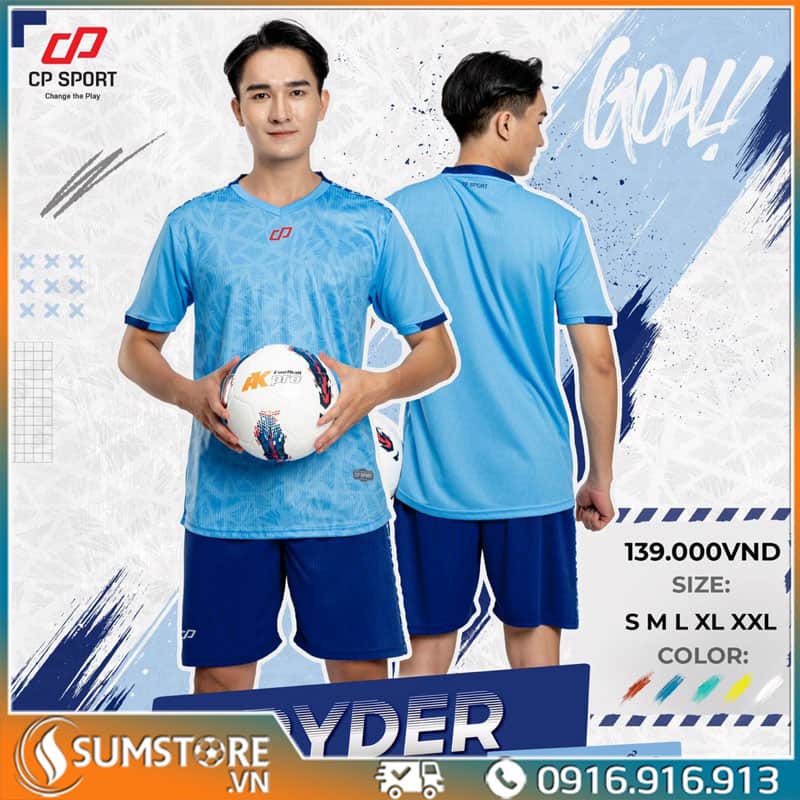 Áo Đá Bóng Không Logo Ryder – Xanh Biển 2022 - Áo Bóng Đá Mới Nhất