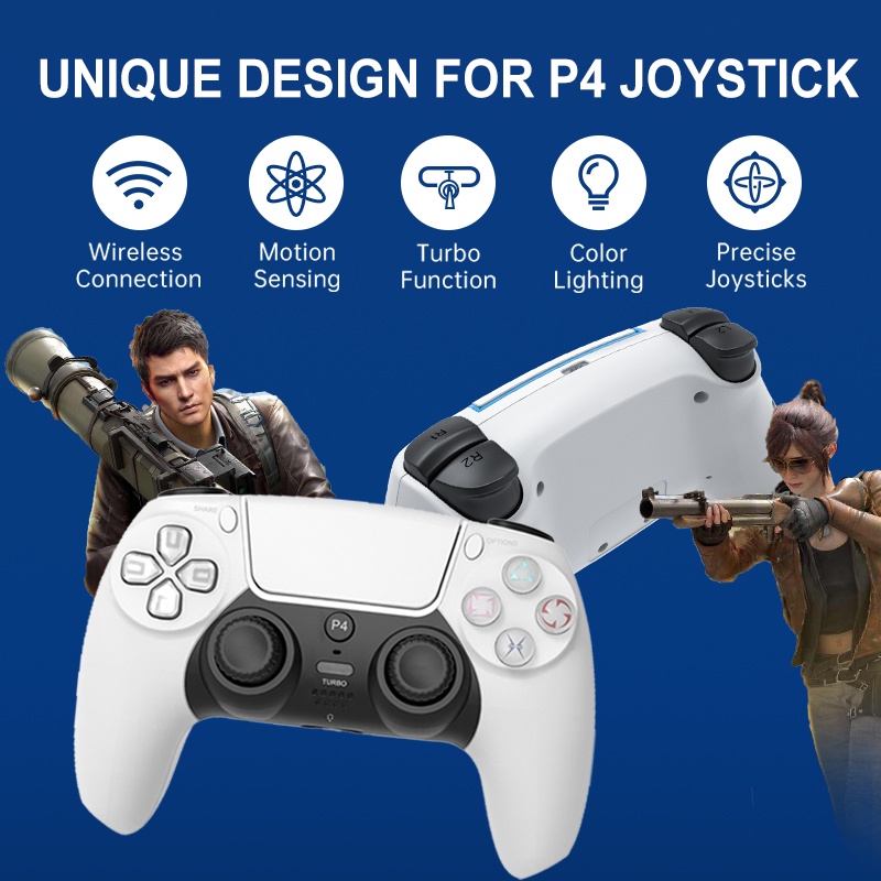 Cần Điều Khiển Không Dây Tay Cầm Chơi Game Bộ Điều Khiển Bluetooth Với Chức Năng Turbo Rocker 3d Cho Ps4 Ps3 Điều Khiển Trò Chơi Rung Kép Không Chậm Trễ Okase