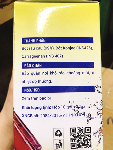 [Mã 77FMCGSALE1 giảm 10% đơn 250K] Bột rau câu Sóc Vàng gói 12g (hộp 10 gói) | BigBuy360 - bigbuy360.vn