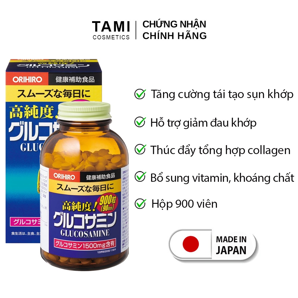 Viên uống bổ sung Glucosamine ORIHIRO Nhật Bản giảm đau xương khớp tăng cường tái tạo sụn 900 viên TM-OR-GLU01