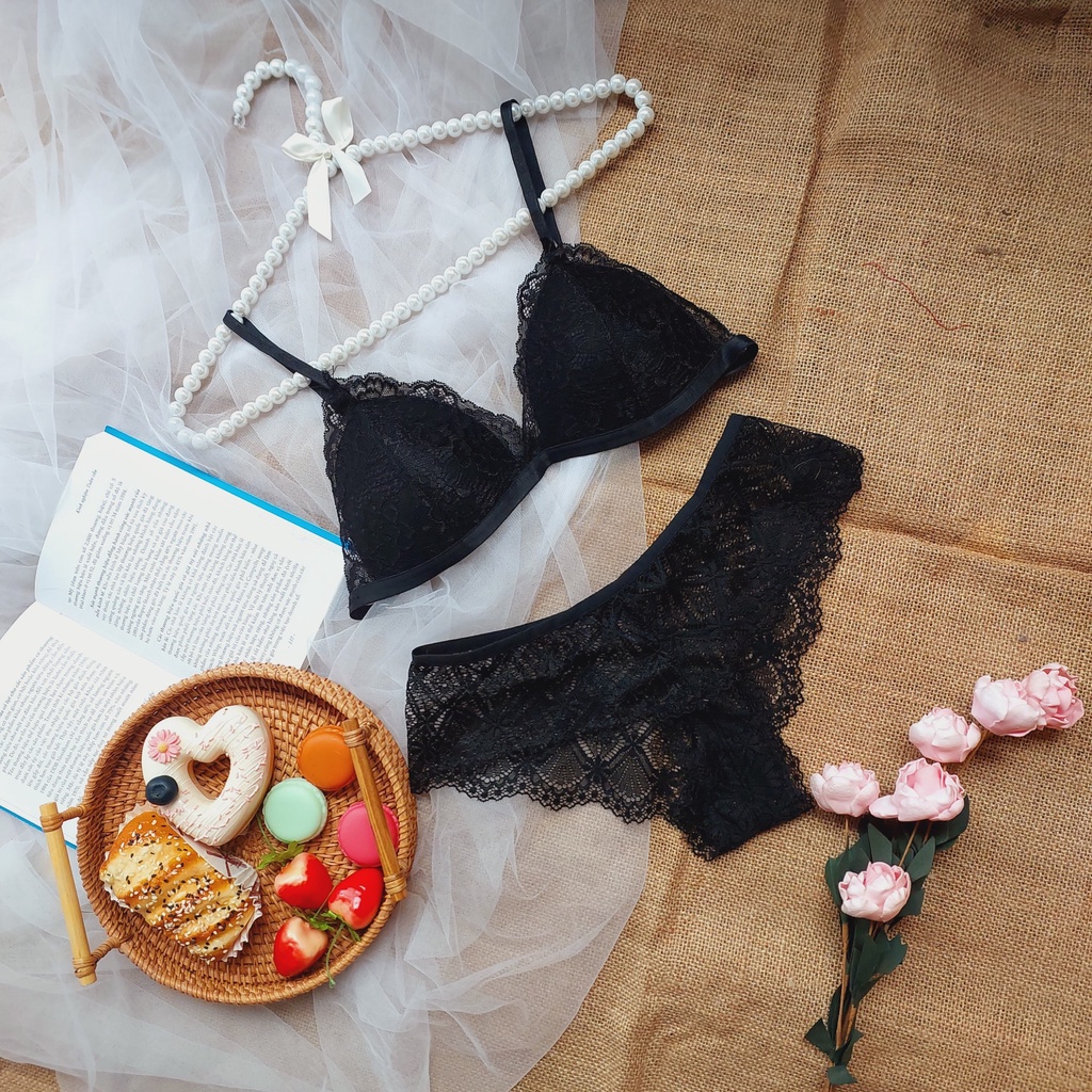 Bộ đồ lót ren không gọng bralette không gọng có mút siêu đẹp