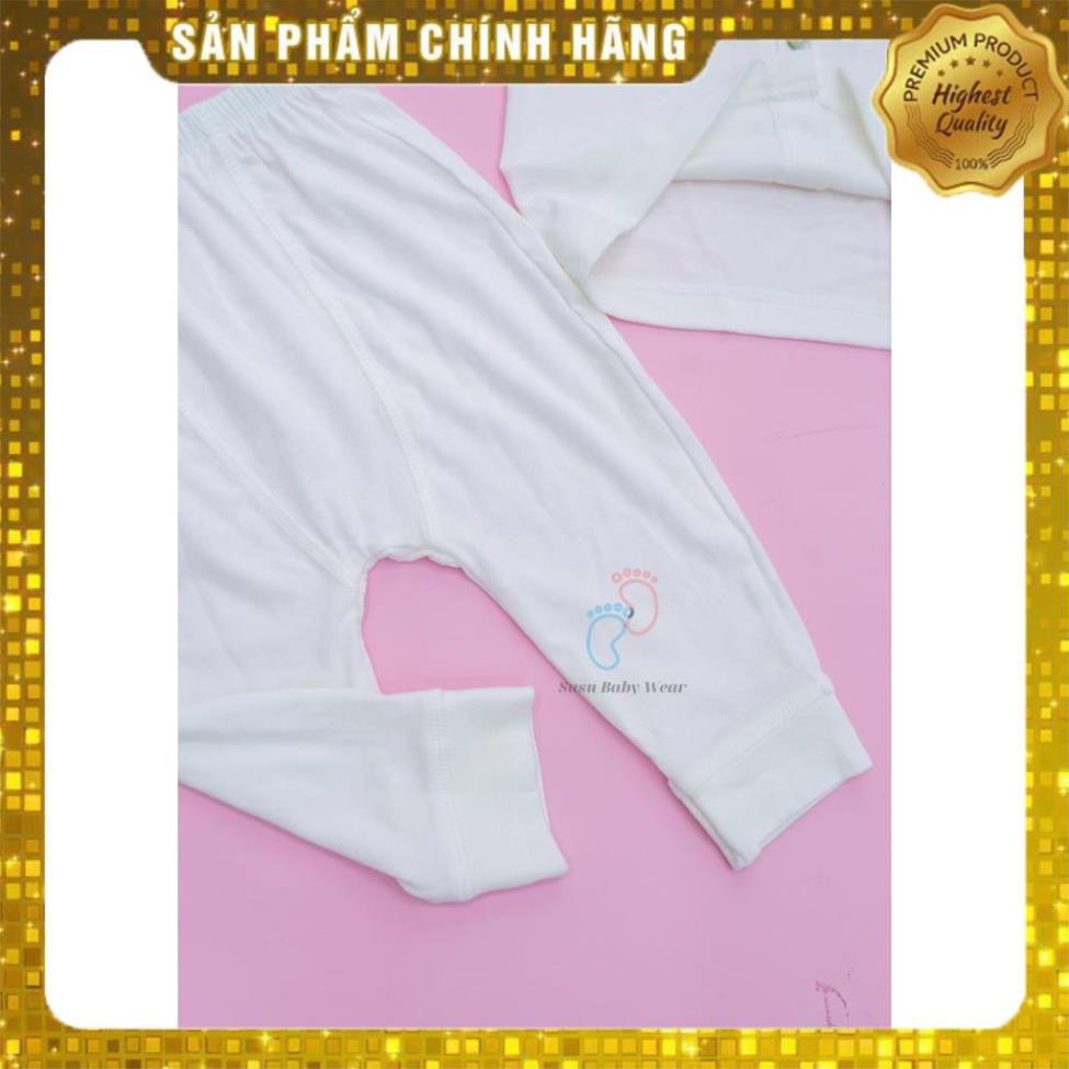 NOUSHANOI -  NOUS Bộ Cài Thẳng Dài Màu Trắng Chất Vải Nu Petit ( Size 0M 3M 6M và 9M )