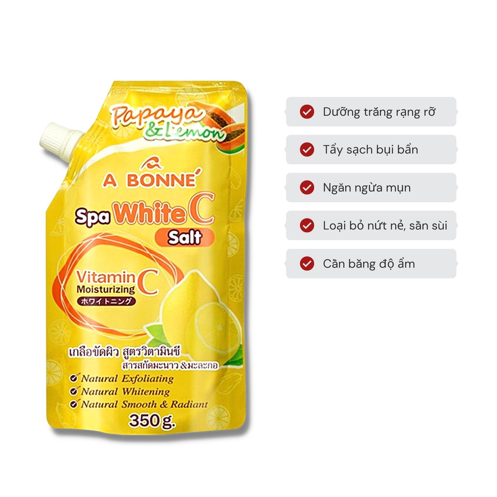 Muối Tắm Sữa Bò A Bonne Vitamin C - Tẩy Tế Bào Da Chết Body Thái Lan 350gr