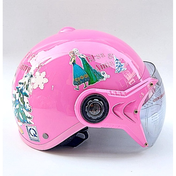 Mũ Bảo Hiểm Trẻ Em Có Kính Nửa Đầu - Dành Cho Bé Tư 4-10 Tuổi - Ata - Bảo Hành 12 Tháng