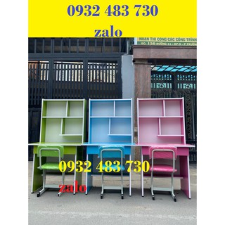 Bộ bàn học sinh liền kệ kích thước nhỏ _ngang 80 , new freeship hcm