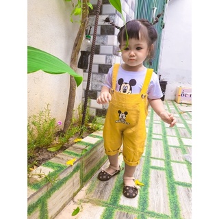 Yếm cho bé in hình micky cho bé gái bé trai đều mặc được - Mẫu ảnh thật