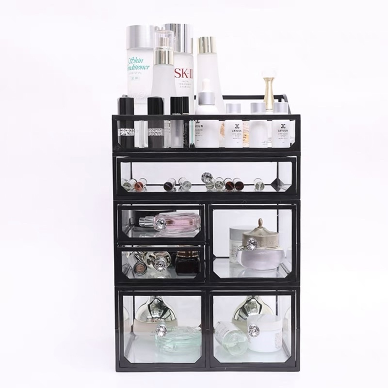 Kệ Tủ Đựng Mỹ Phẩm Thuỷ Tinh Black Phong Cách Hiện Đại