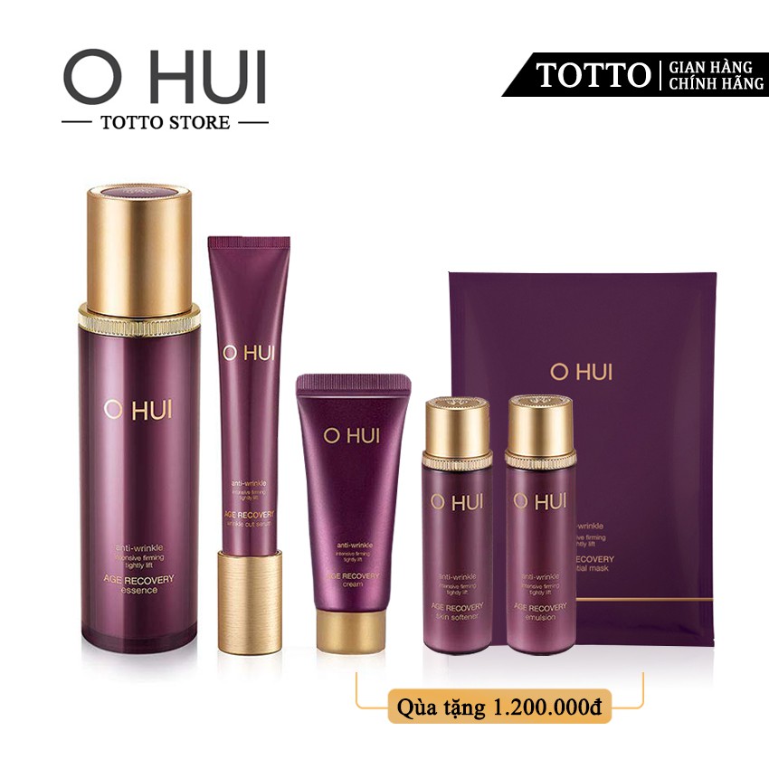 Bộ Tinh Chất Chống Lão Hóa Cải Thiện Nếp Nhăn Ohui Age Recovery Essence Special Set 6 sản phẩm - Bộ Ohui tím; Ohui tím