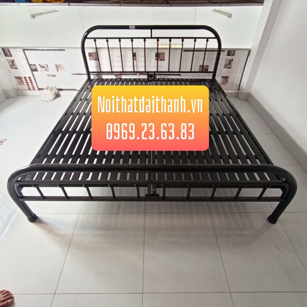 Giường sắt 1m2x2m chấm bi Đại THÀNH