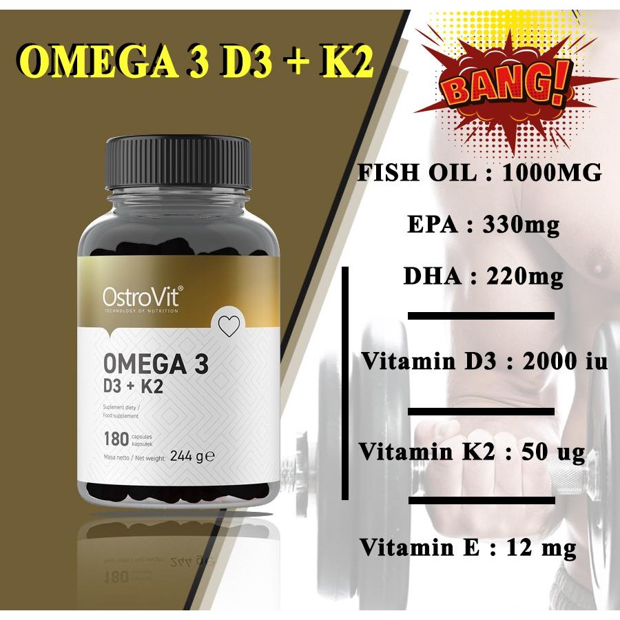 OMEGA 3 D3 K3 OSTROVIT - Mọi Dưỡng Chất Cho 1 Cơ Thể Khỏe Mạnh - Sản phẩm 3 trong 1