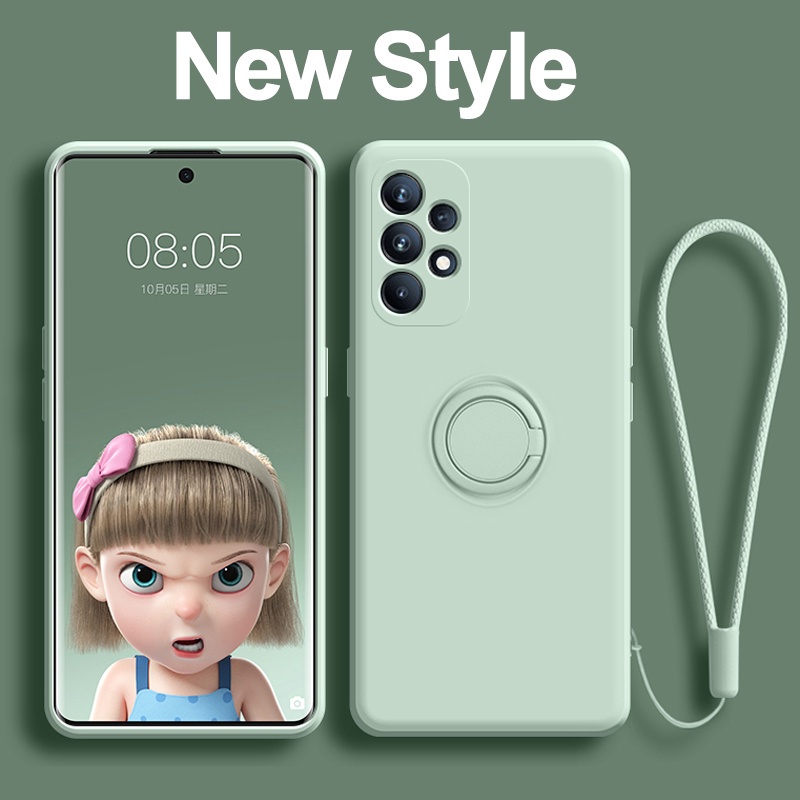 Ốp Điện Thoại Silicon Dẻo Gắn Nhẫn Đỡ Nam Châm Sang Trọng Cho Samsung Galaxy A23 A13 A51 A71 4G 5G A23 A13