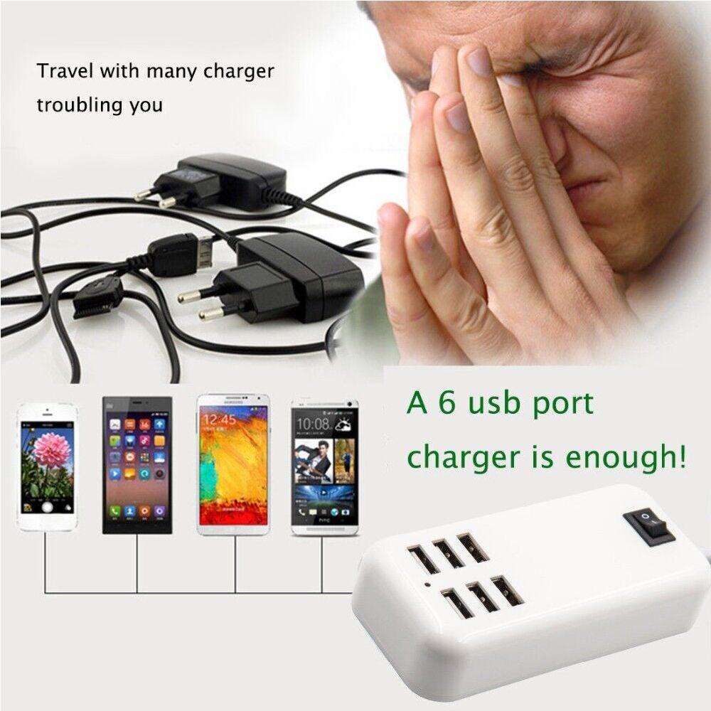 BTLIMER Bộ SạC ĐiệN ThoạI 6 CổNg UK