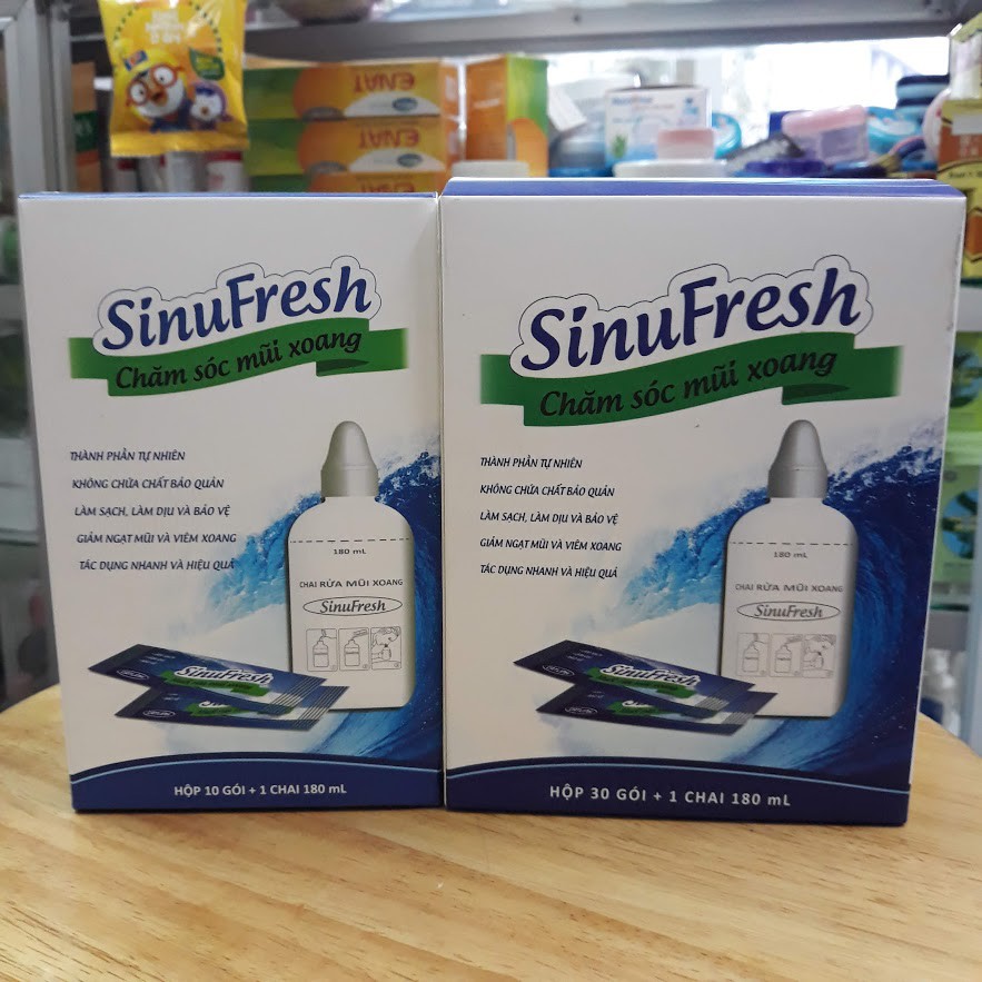 Bình rửa mũi CÁT LINH SinuFresh Kèm 10 - 30 Gói Muối hiệu quả cao hàng chính hãng công ty cát linh