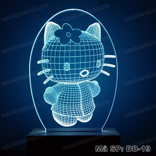 Đèn ngủ 3D hình mèo Hello Kitty