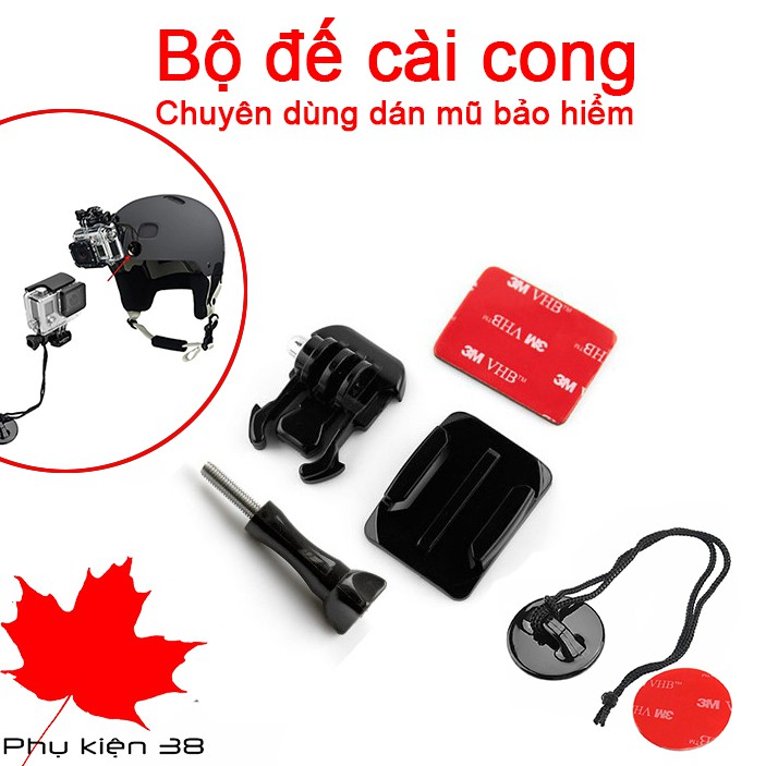 Đế gắn camera + keo 3M mũ bảo hiểm cho camera hành trình gopro sjcam eken,...