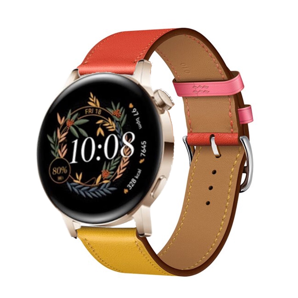 Dây da phối màu thời trang Huawei Watch GT4/GT3/GT3 PRO/GT2 PRO/GT2/GT2 PRO