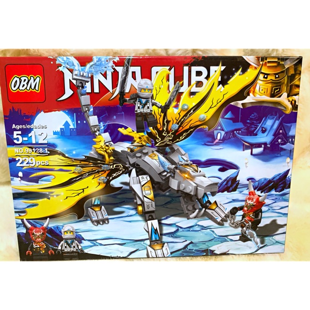 NINJAGO_Lego Ninja Cưỡi RỒNG TRẮNG Siêu Cấp (229 Mảnh) + ZANE Ninja Băng