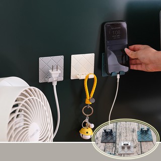 HCM - Combo 2 miếng dán tường giữ đầu cắm điện treo móc khóa có thể gấp gọn khi không sử dụng
