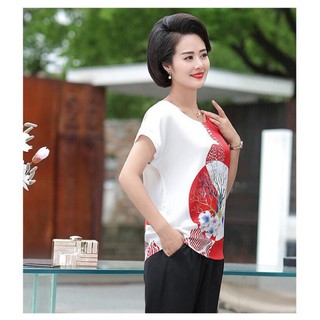 Bộ lụa mặc nhà cho mẹ hàng Quảng Châu