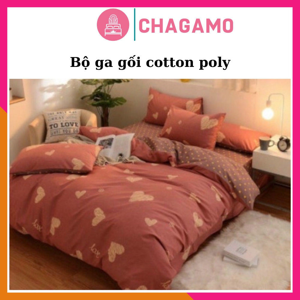 Bộ Ga Gối Giường Cotton Poly đủ màu đủ size ga giường miễn phí bo chun