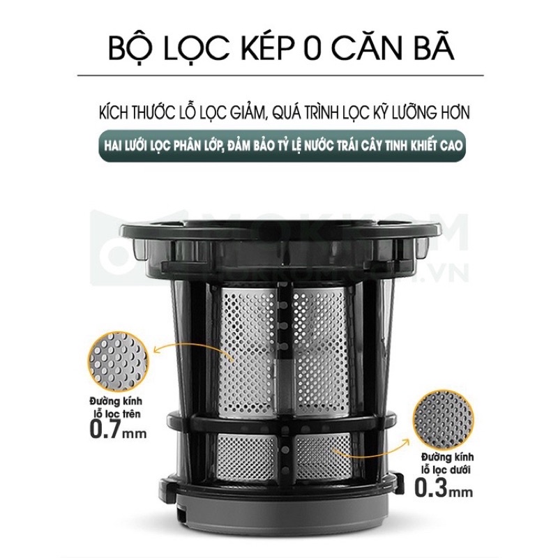 Máy ép chậm Mokkom MK199 chính hãng, máy ép hoa quả, ép nguyên quả bảo hành 12 tháng