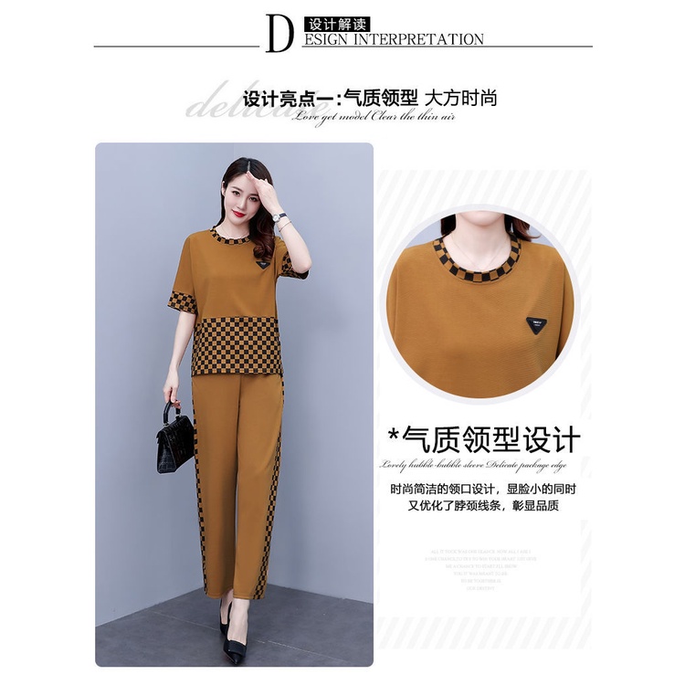 Set Đồ Thời Trang Mùa Hè Gồm Áo Và Quần Ống Rộng Phong Cách Phương Tây Cho Phụ Nữ Trung Niên 40-50 Tuổi