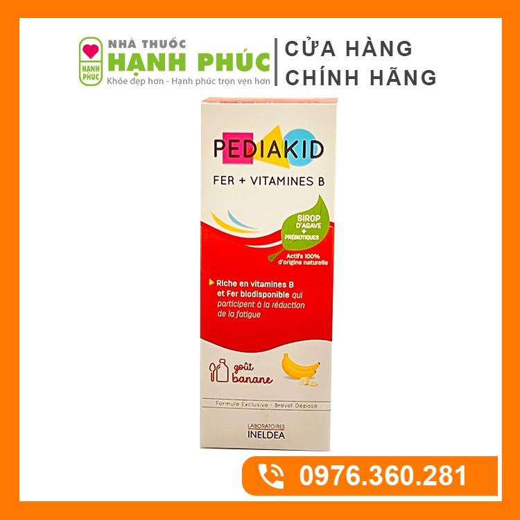 Pediakid Fer + Vitamin nhóm B 125ml - Pediakid Sắt Bổ Sung Vitamin và Khoáng Chất Cần Thiết Cho Trẻ