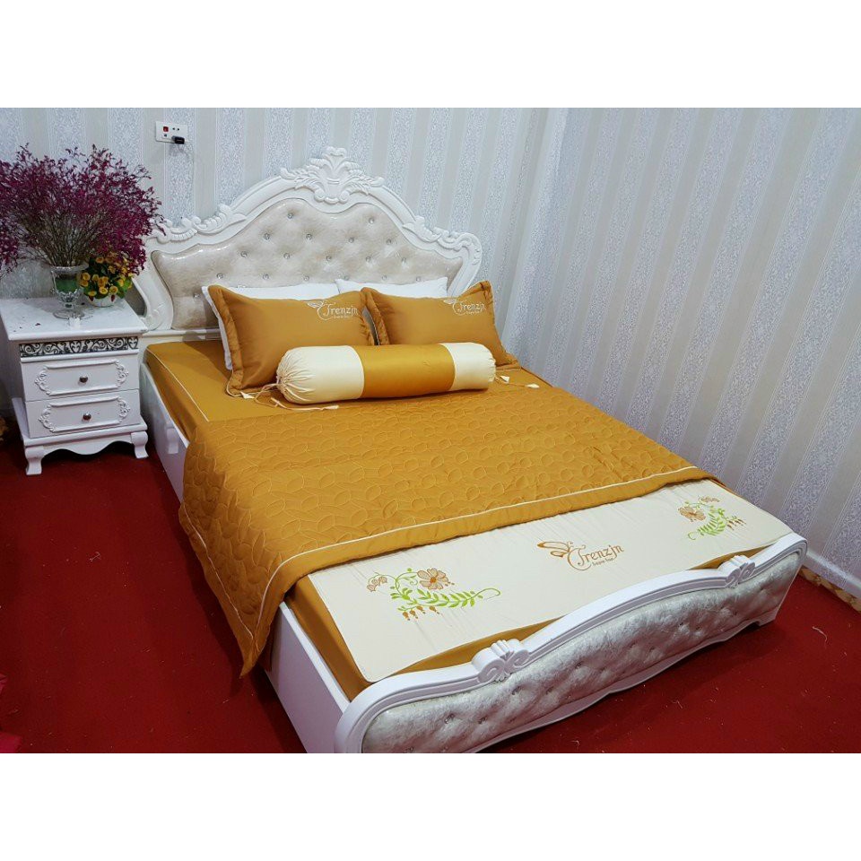 Bộ Drap 3 Món Satin Cotton Cao Cấp 2022 Gồm 1 Ga Bo Chun Và 2 Áo gối Nằm Có Lót Bông Hasago - Kho Ga Gối Sài Gòn