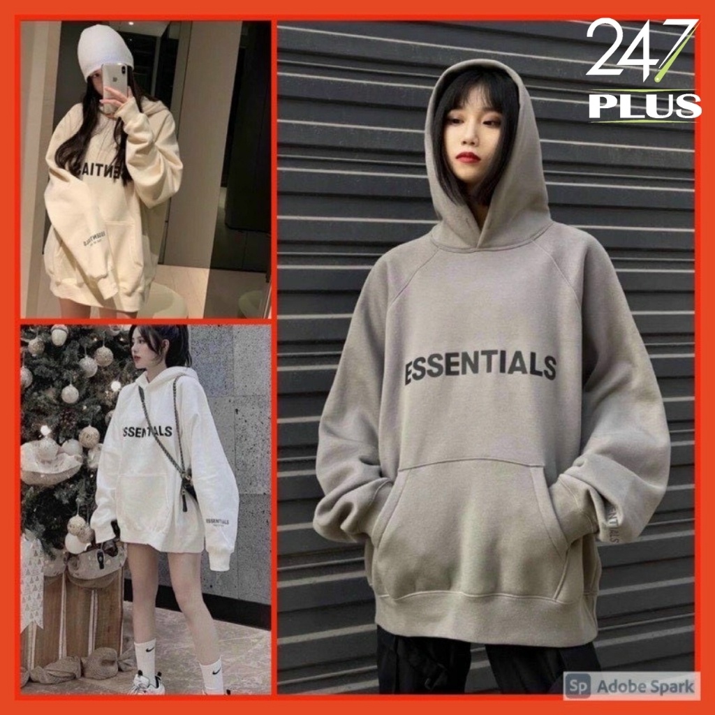 Áo Hoodie Nỉ Có Mũ Form Rộng ESSENTIALS Nhiều Màu Unisex Nam Nữ Ulzzang | BigBuy360 - bigbuy360.vn