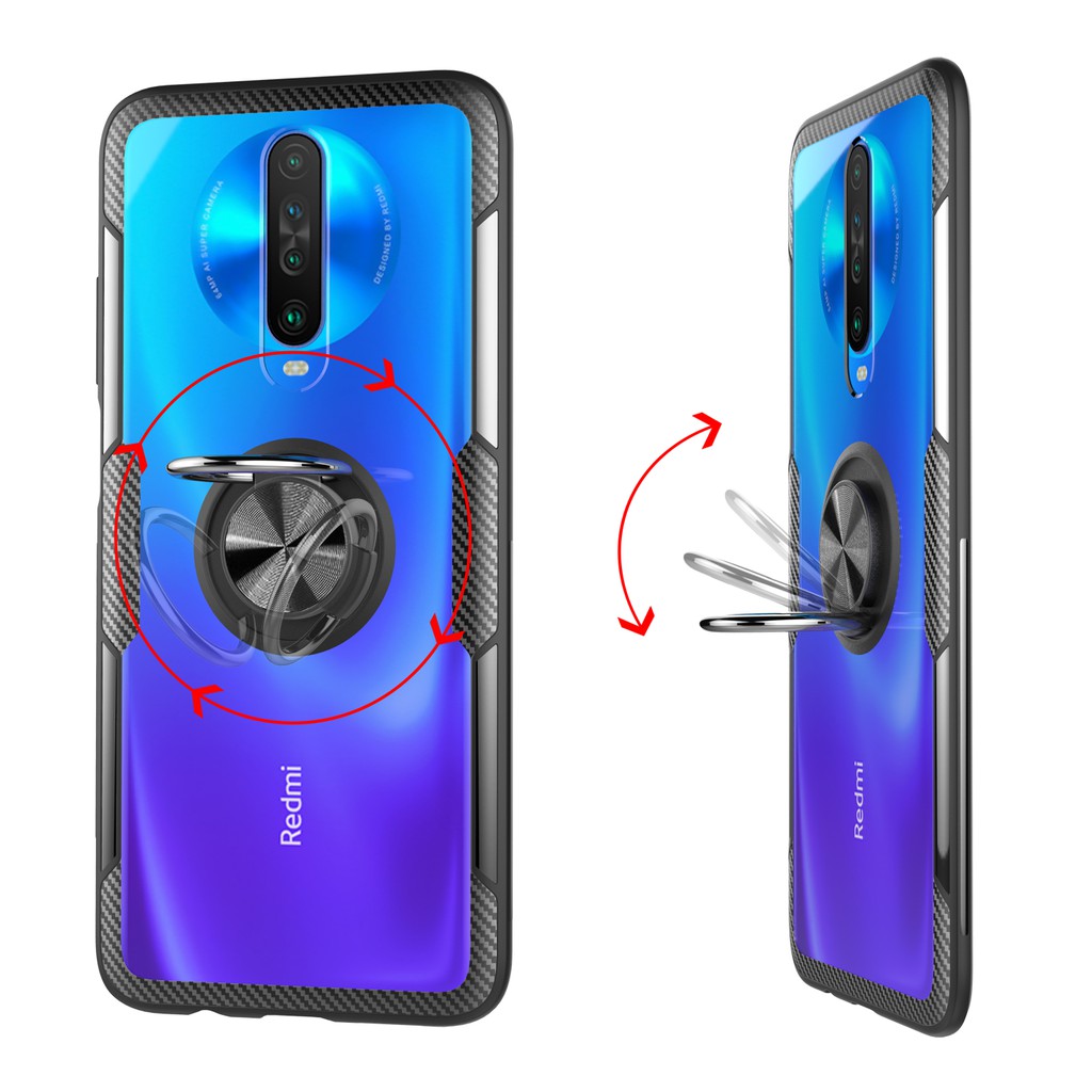 Ốp lưng Redmi K30 / K30 5G chống sốc giá đỡ lưng trong viền màu kiêm nhẫn Iring cao cấp