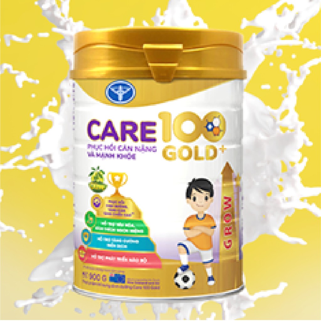 Sữa bột Nutricare Care 100 Gold Grow 900g Cho trẻ biếng ăn suy dinh dưỡng_Duchuymilk