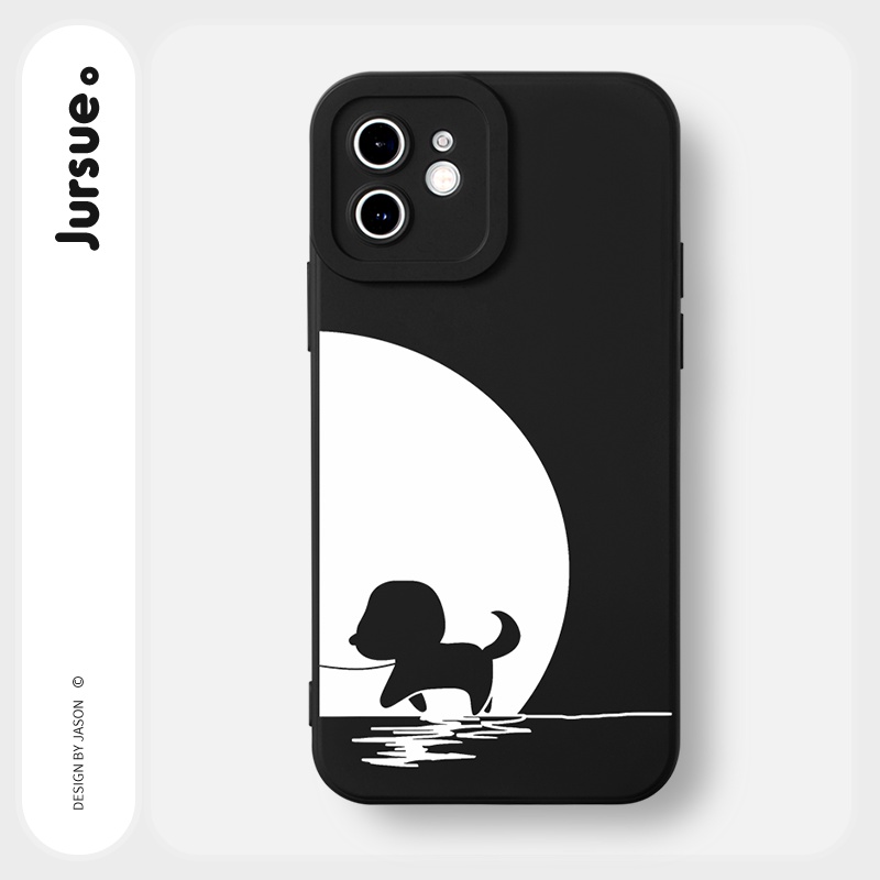 Ốp lưng JURSUE hoạt hình cặp đôi dễ thương đẹp cho iPhone 13 12 11 Pro Max SE 2020 X XR XS 8 7 ip 6S 6 Plus Y2071