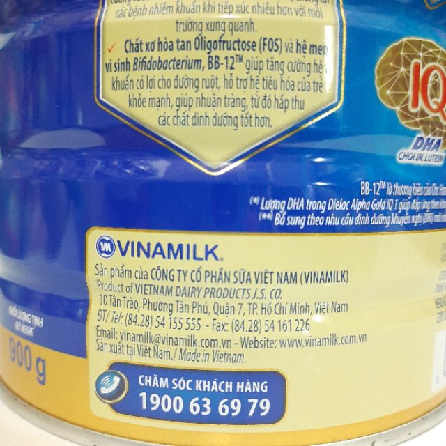 💦💦Sữa Vinamilk Dielac Alpha Gold 3-900g cho bé 1-2 tuổi