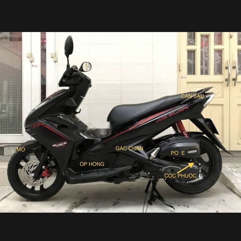 Ốp Xe Air Blade 2013-2015 Mạ Chrome, Phụ Kiện Trang Trí Xe AB Airblade 2013 2014 2015 Crom, Đồ Chơi Xe