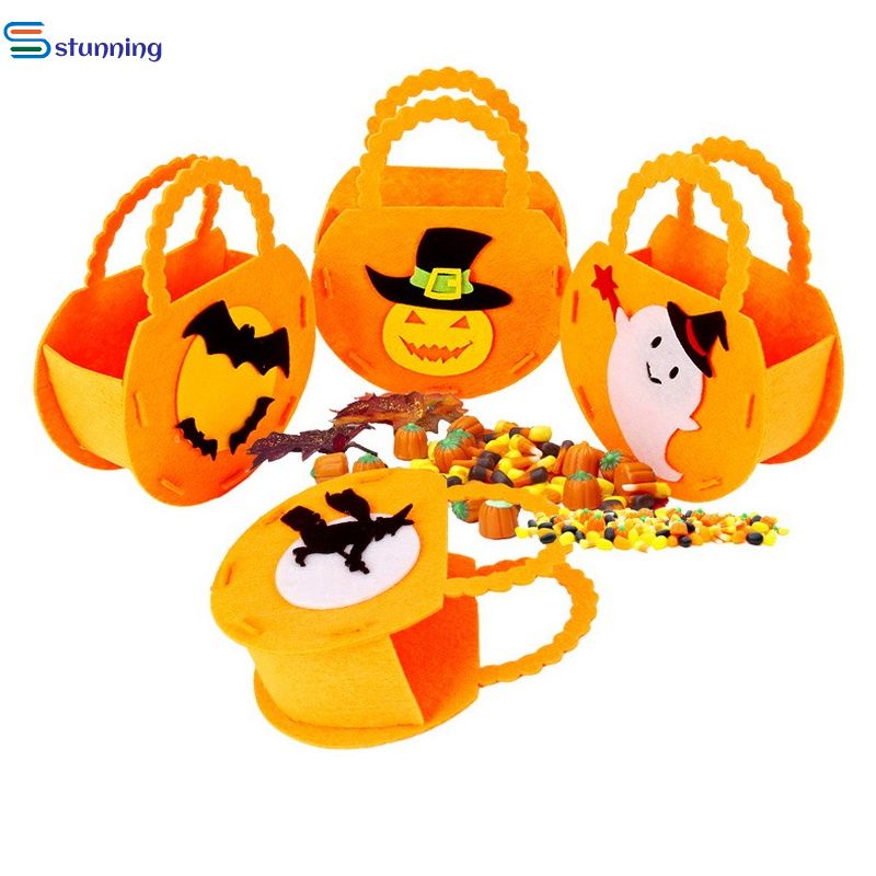 1Pc Halloween Loot Party Pumpkin Trick or Treat Tote stunninging