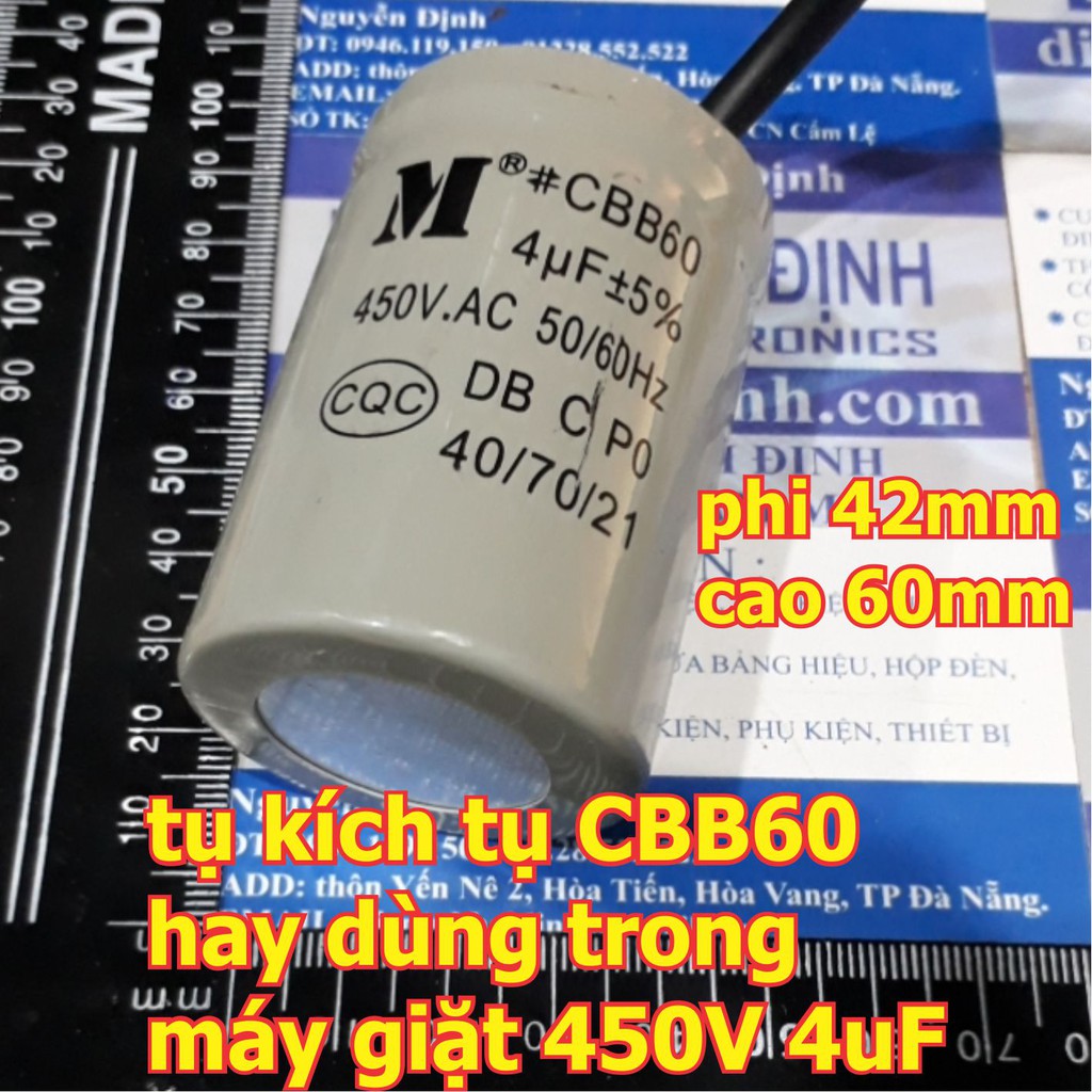 tụ điện tụ kích tụ CBB60 hay dùng trong máy giặt 450V 4uF ~ 50uF kde6301