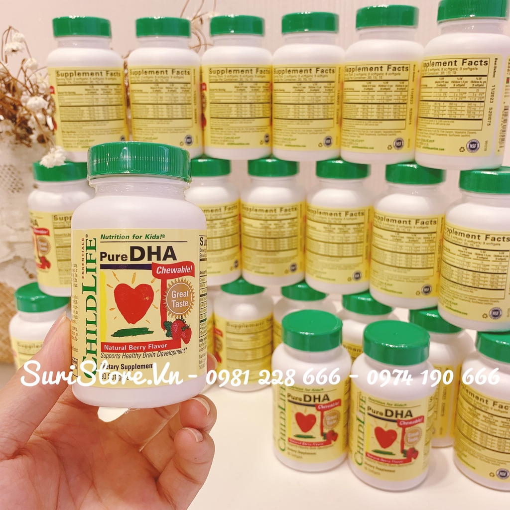 Viên Uống Bổ Sung Pure DHA ChildLife Cho Bé, Phát Triển Trí Não, Tăng Cường Sức Khoẻ Hộp 90 Viên