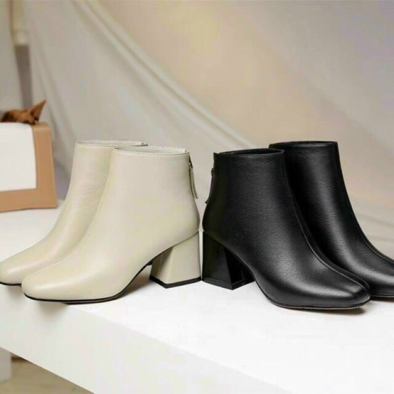( SẴN HÀNG) Bốt Nữ Hàn Quốc Giày Boot Nữ Công Sở Gót Vuông 7 phân Khóa Sau | BigBuy360 - bigbuy360.vn