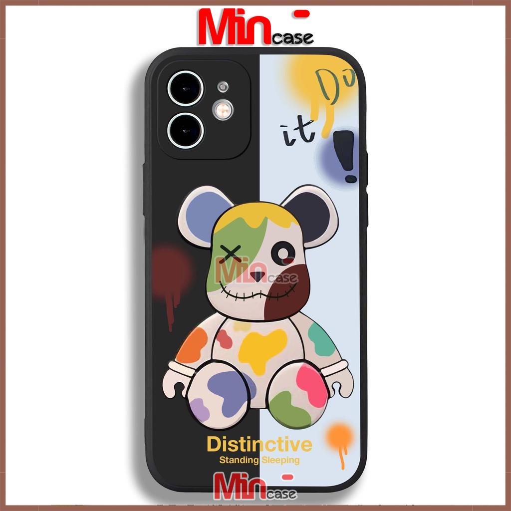 Ốp lưng iPhone Gấu Beabrick cạnh viền vuông silicon mềm dẻo cho iphone 6/6s/7/8/X/XS/XR/11/12/13 Pro Plus Max cute
