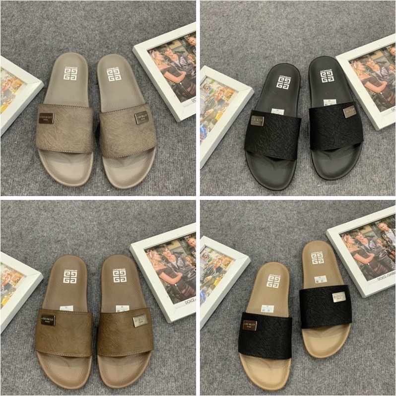 Dép quai ngang gyvenchy thời trang nam có hoạ tiết đơn giản, Dép da phong cách trẻ trung lịch sự btshop từ 38 đến 42