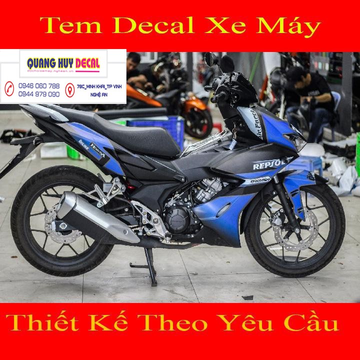 Tem trùm Winner X ♦FREESHIP♦ xanh đen, độ dán team decal xe thiết kế rẻ đẹp theo yêu cầu
