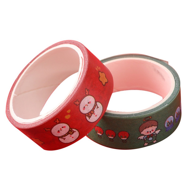 Cuộn Băng Dính Washi In Họa Tiết Hoa Trang Trí Giáng Sinh