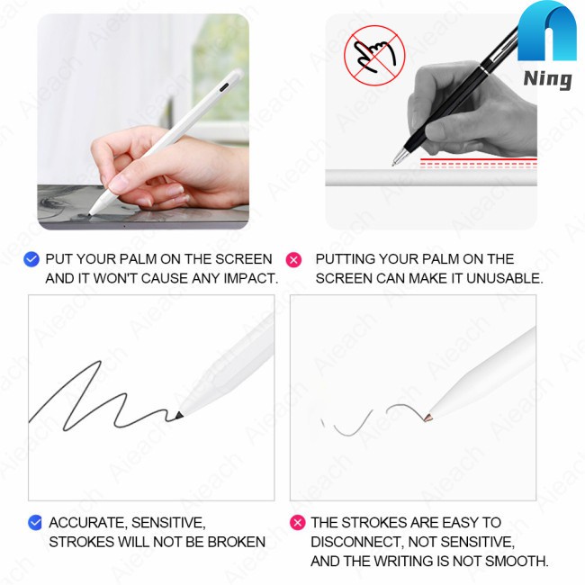 Ning For Apple Pencil 2 Touch Pen Stylus For iPad Pro 11 12.9 9.7 2018 Air 3 10.2 2019 Mini 5 No Delay Drawing Pen