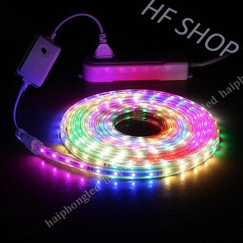 Led nháy đuổi 7 màu trang trí Tết  Led đuổi 7 màu bọc silicon chống nước trang trí ngoài trờ quấn cây