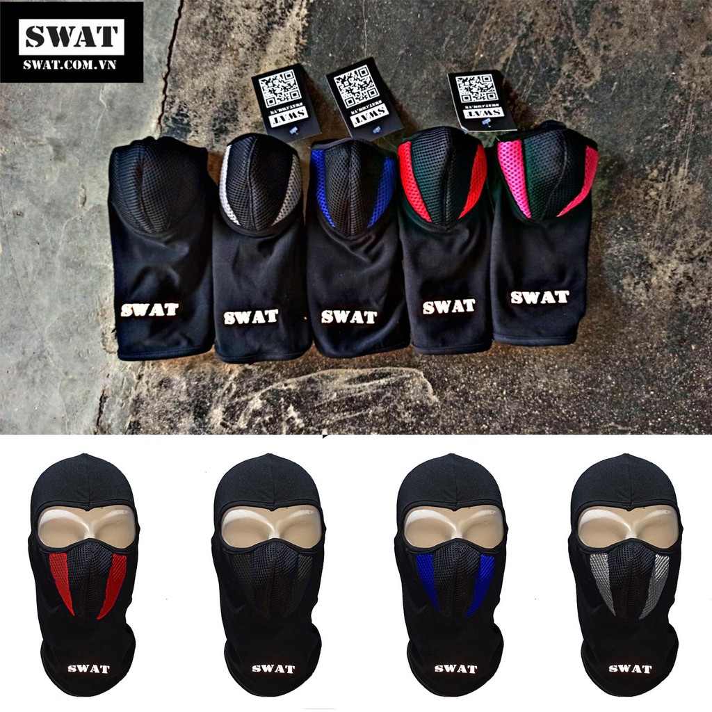 Khăn trùm ninja SWAT X2 đen,Khăn ninja thun lạnh,Khăn ninja SWAT